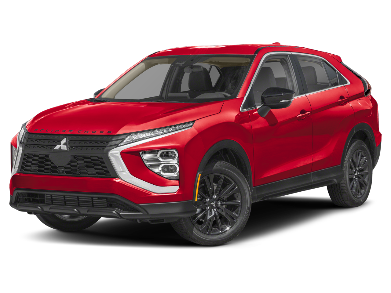 2024 Mitsubishi Eclipse Cross LE in Red — front three-quarter view