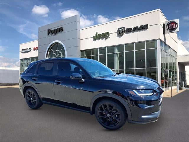 2023 Honda HR-V 2WD Sport in Black — front three-quarter view