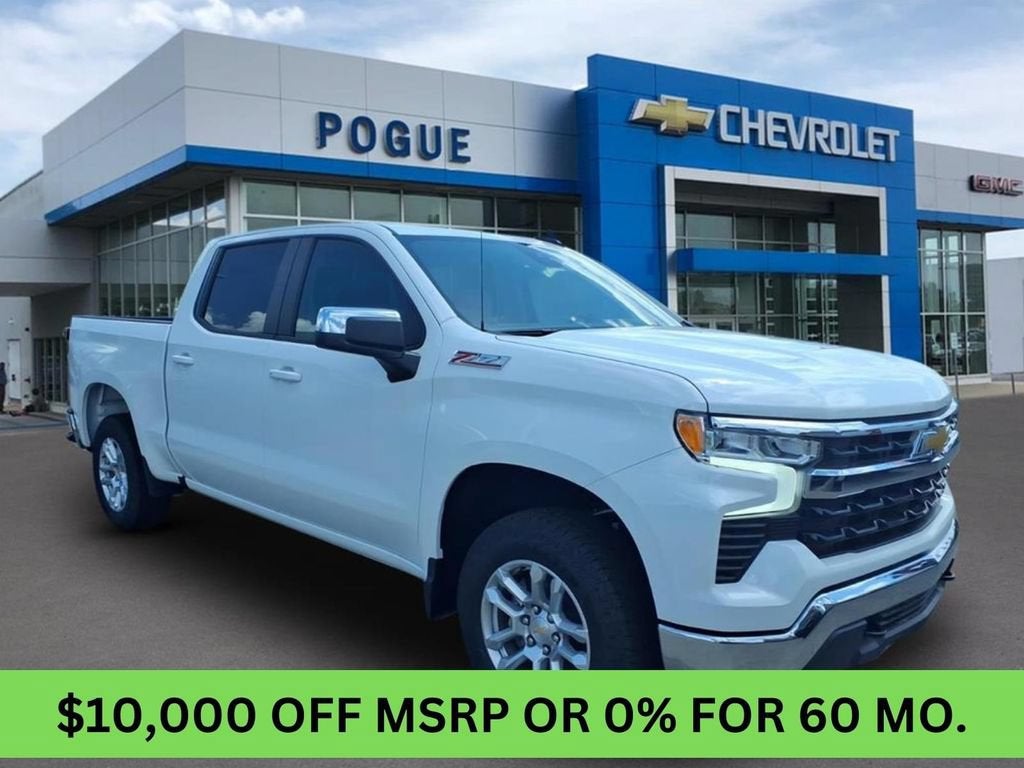 2026 Chevrolet Silverado 1500 LT in Summit White — front three-quarter view