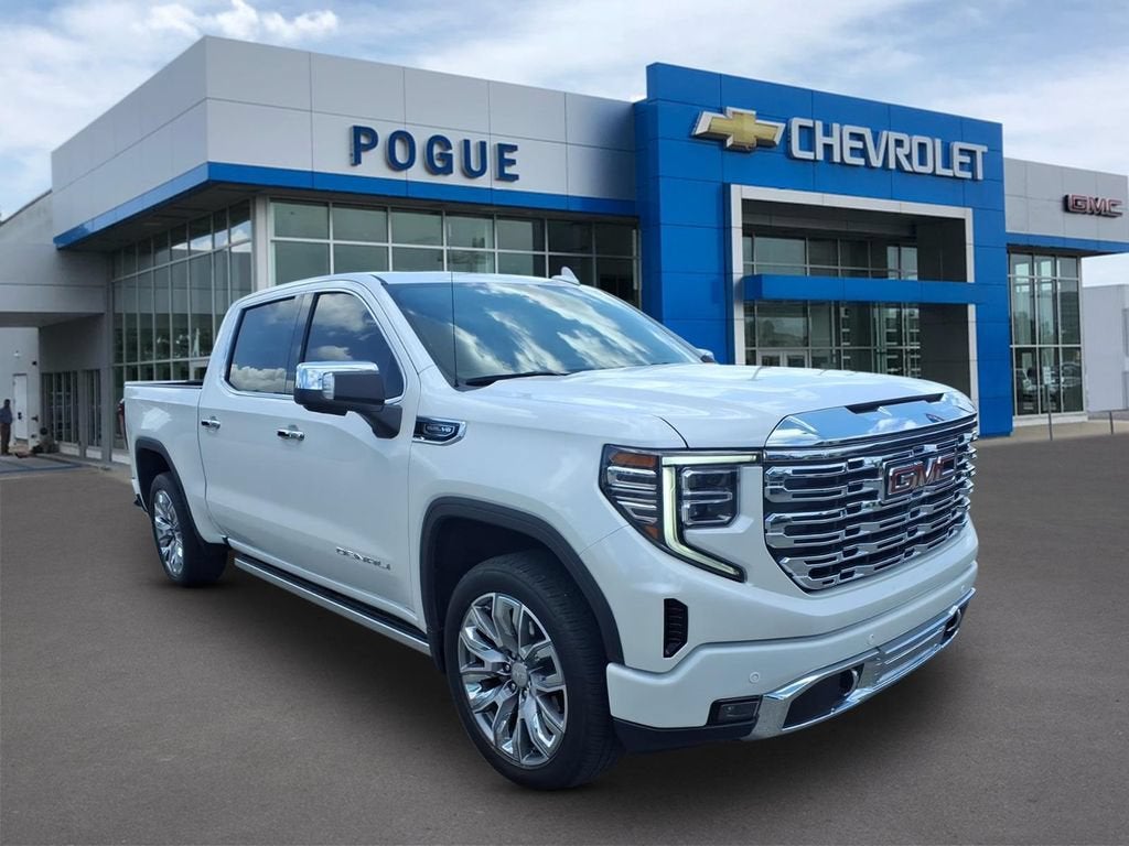 2024 GMC Sierra 1500 Denali in White Frost Tricoat — front three-quarter view