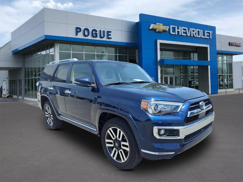 2023 Toyota 4Runner Limited in Blue — front three-quarter view